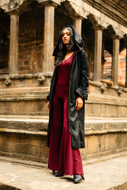 Longline Vegan Leather Jacket