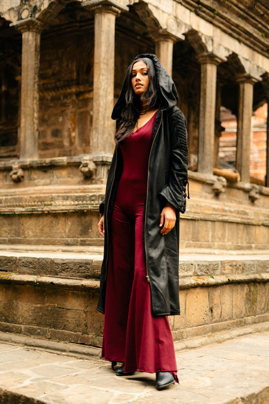 Longline Vegan Leather Jacket