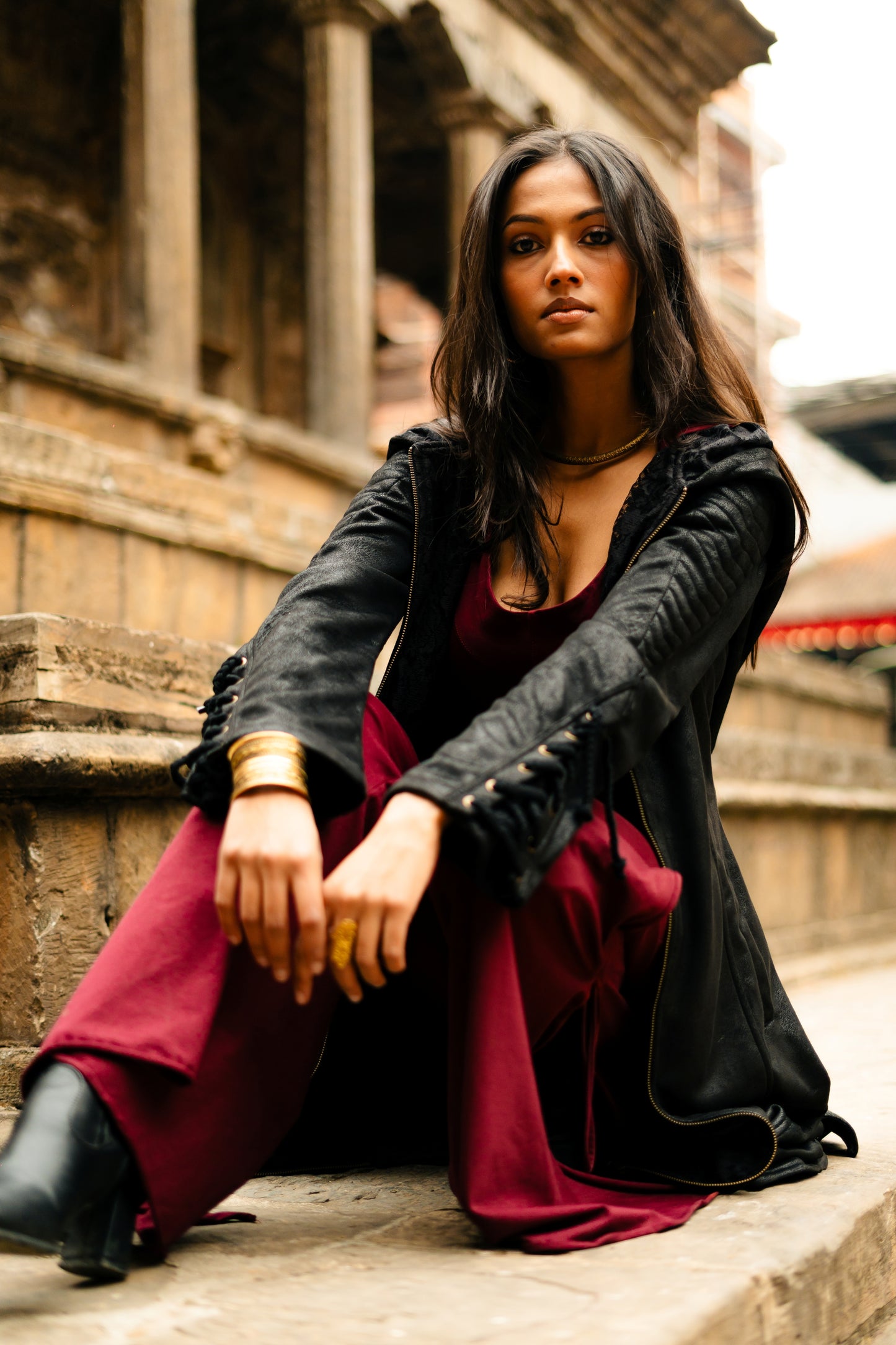 Longline Vegan Leather Jacket